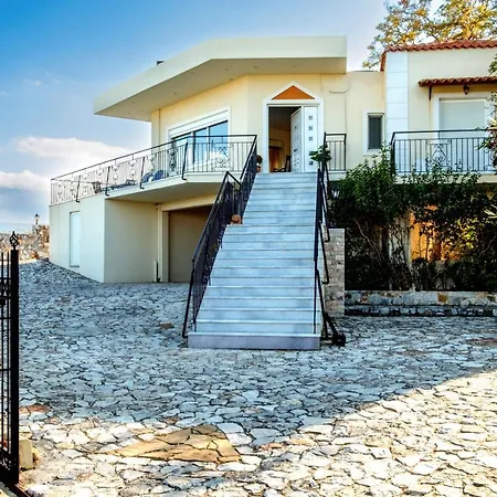 Villa Afroditi In Chania Near Airport With Private Pool, Free Wi-fi, Souda Bay Views, Garden Oasis *